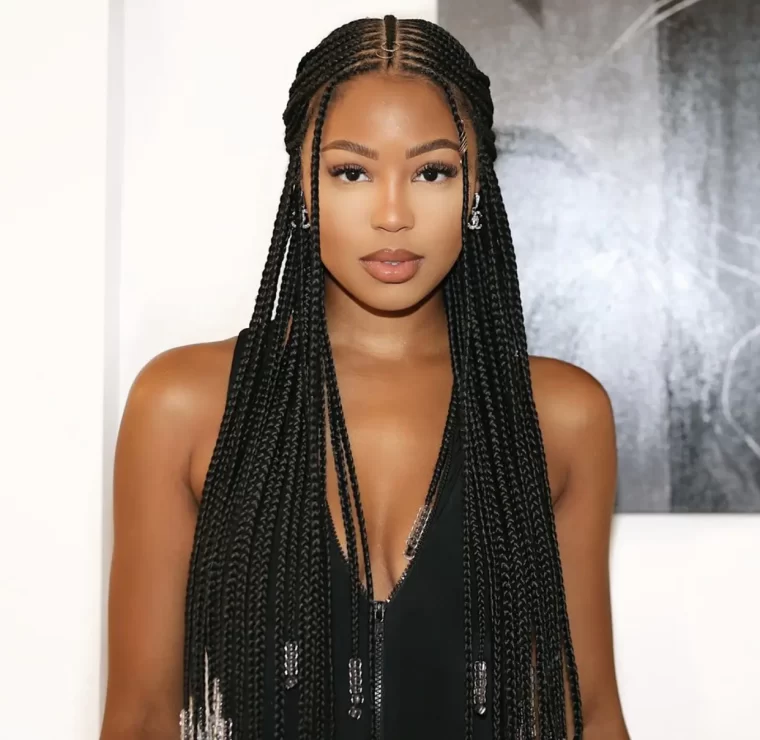 Sleek Waist-Length Box Braids