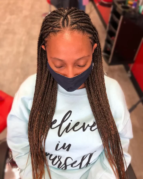 Micro Knotless Braids with a Natural Blend