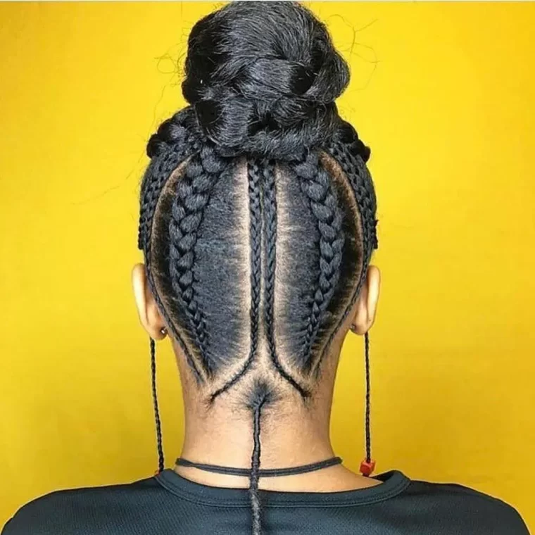 Cornrow Bun with a Sleek Back