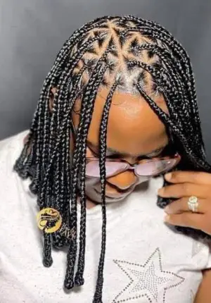 Stylish Triangle Part Box Braids