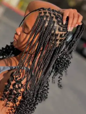 Freestyle Tribal Braids with Curls