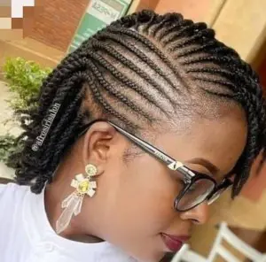 Side-Swept Cornrows with Twists