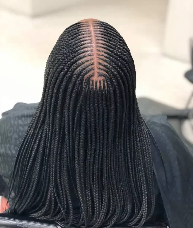 Middle-Parted Knotless Braids with Sleek Ends