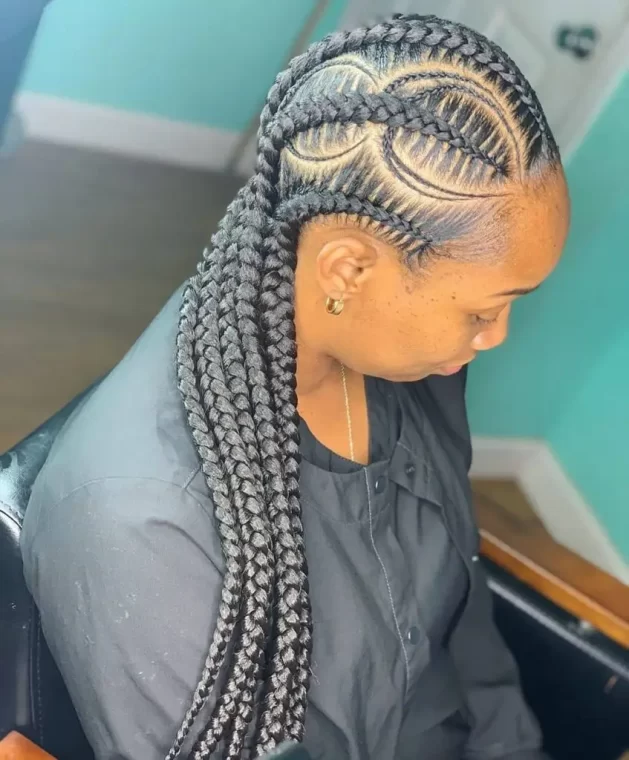 Circular Pattern Feed-In Cornrows