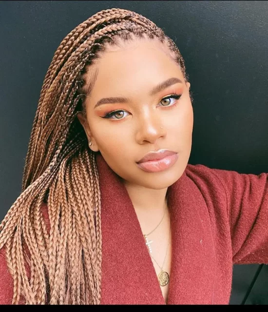 Light Brown Micro Twists with Side Part