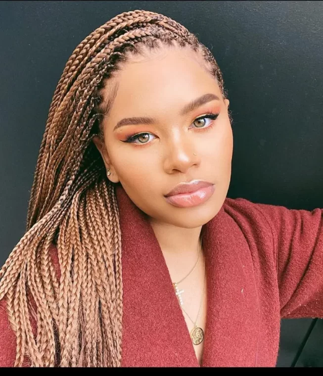 Light Brown Micro Twists with Side Part