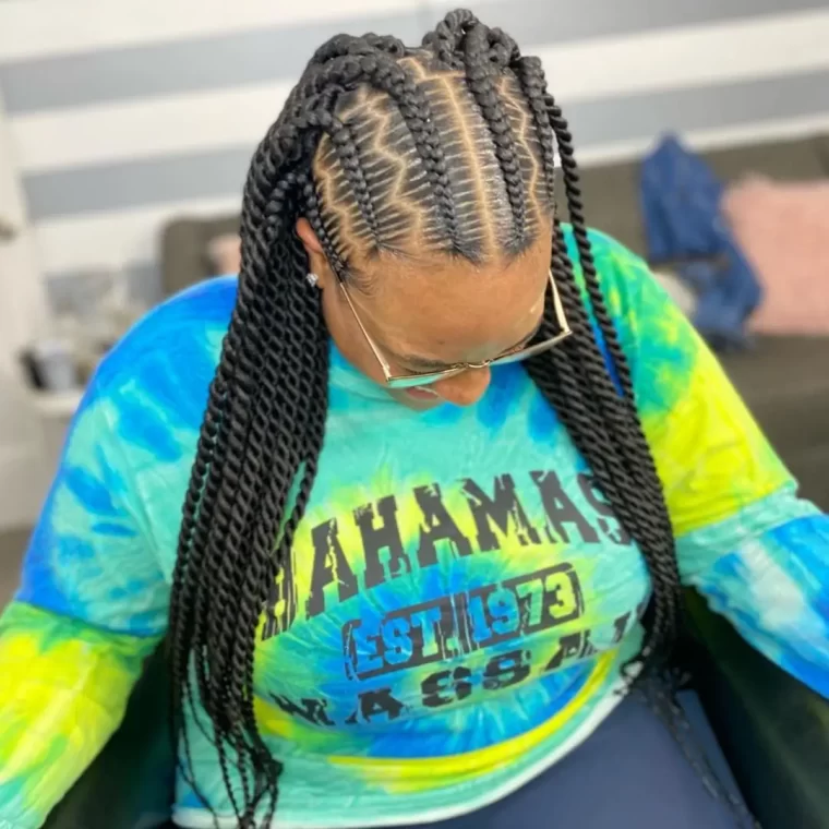 Zigzag Cornrows with Fulani Accents