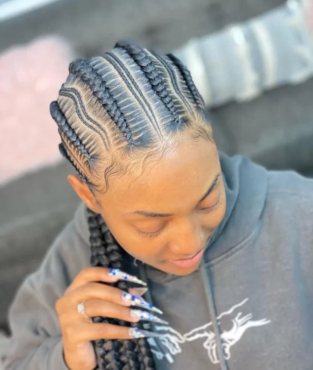 Zigzag Cornrows with Fulani Accents