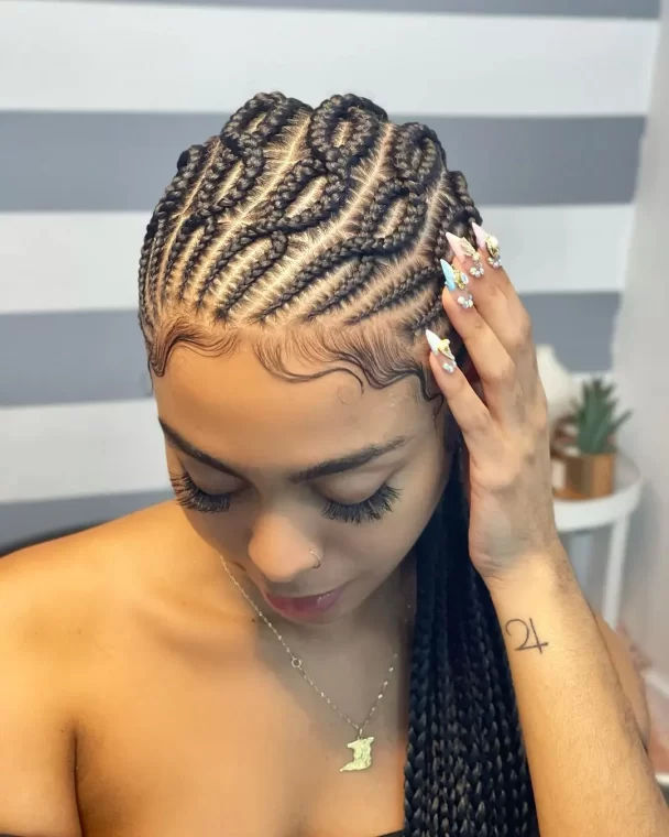 Creative Fulani-Inspired Cornrow Pattern