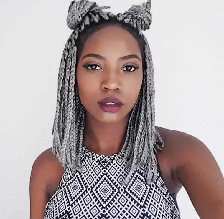 Grey Twists with Mini Space Buns