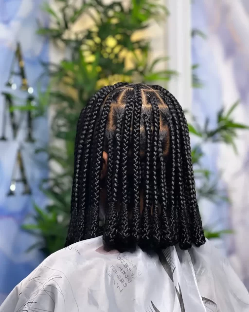 Blunt-Cut Box Braids for a Sharp, Modern Look