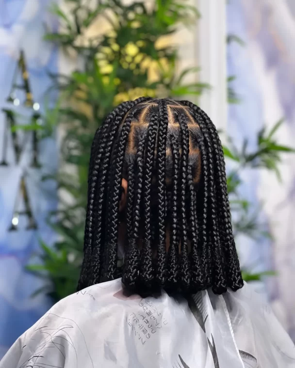 Blunt-Cut Box Braids for a Sharp, Modern Look