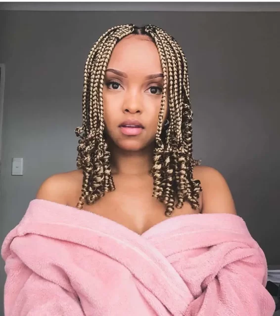 Medium Box Braids with Curls