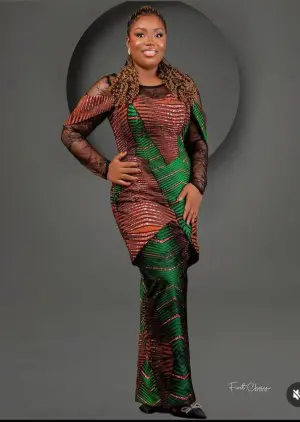 Green and Red Layered Ankara Pantsuit