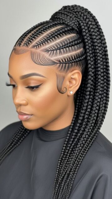 Sleek Feed-In Braided Ponytail